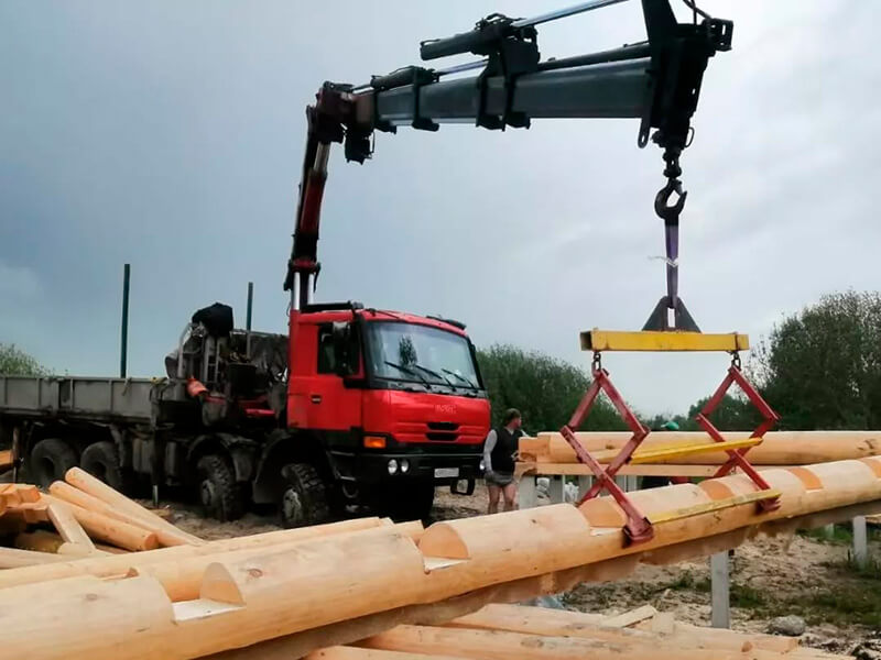 Погрузочно-разгрузочные работы краном манипулятором - с траверсом